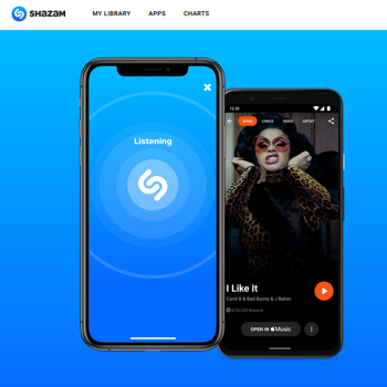 Shazam homepage