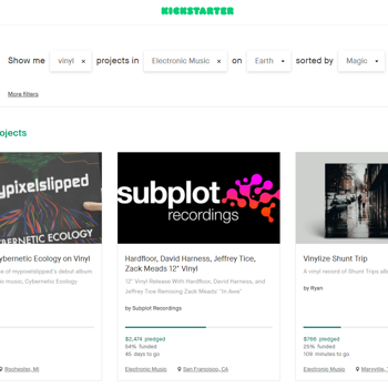 Kickstarter homepage